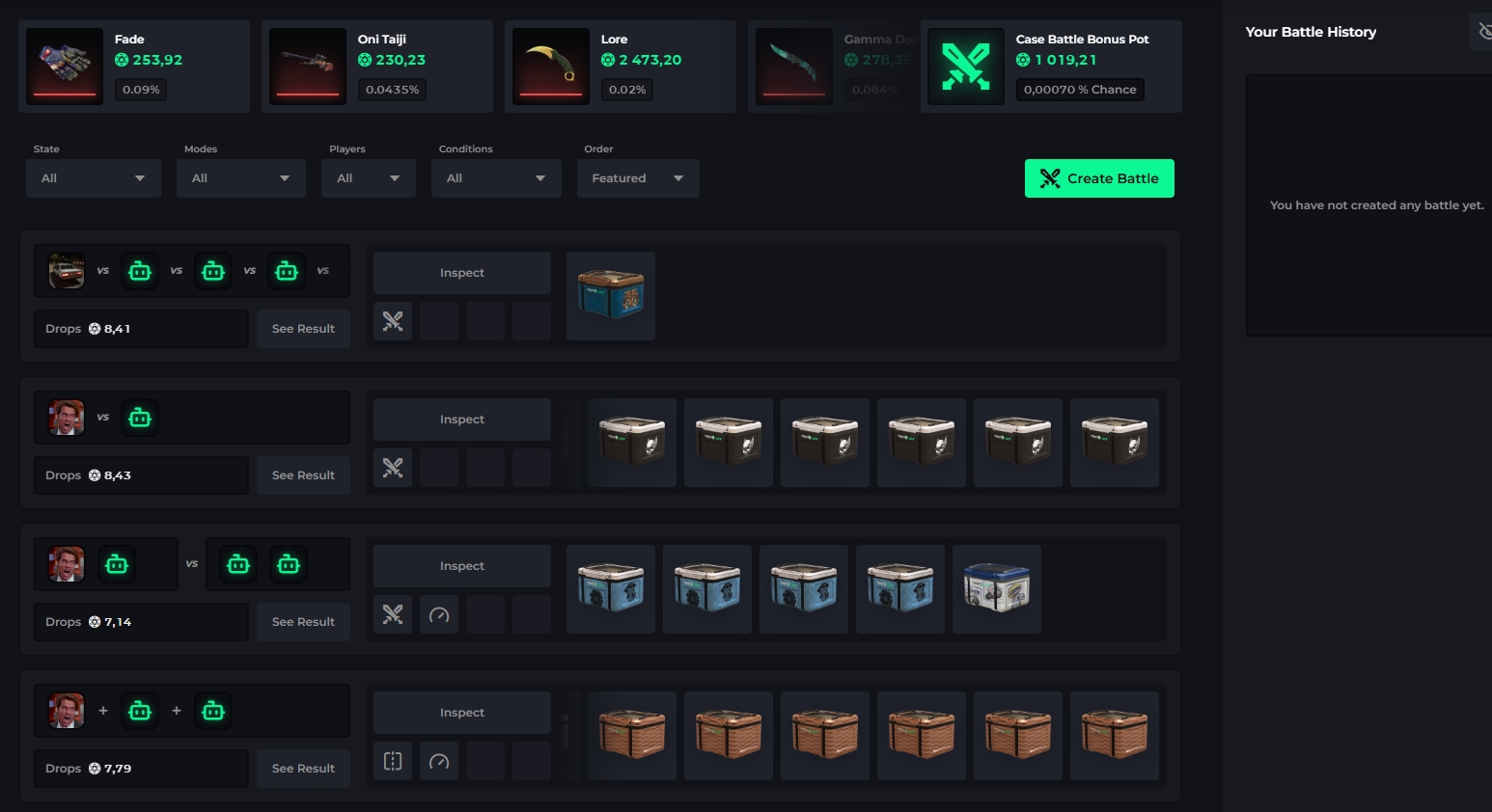 Открытие кейсов на CSGOLUCK